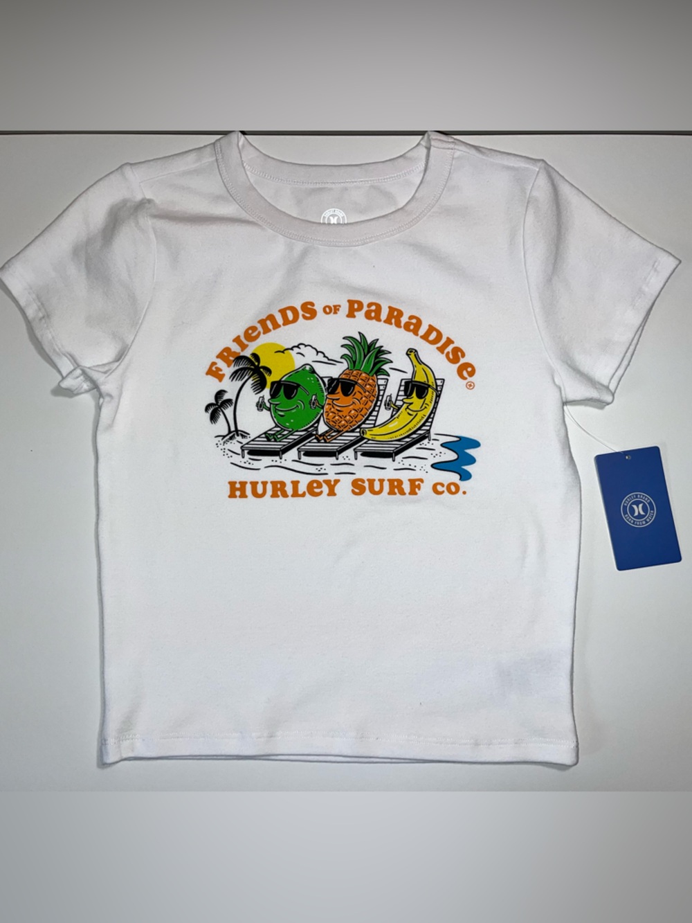 Hurley White 'Friends of Paradise' Tropical Graphic Tee